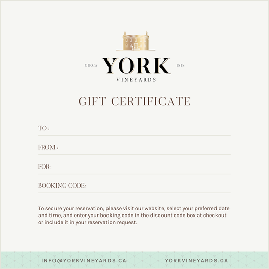 Tasting Reservation Gift Certificate